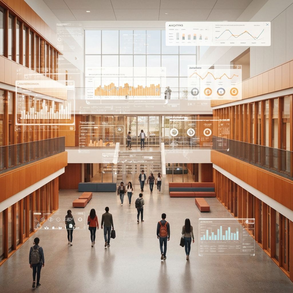 University technology dashboard showing student analytics and enrollment metrics