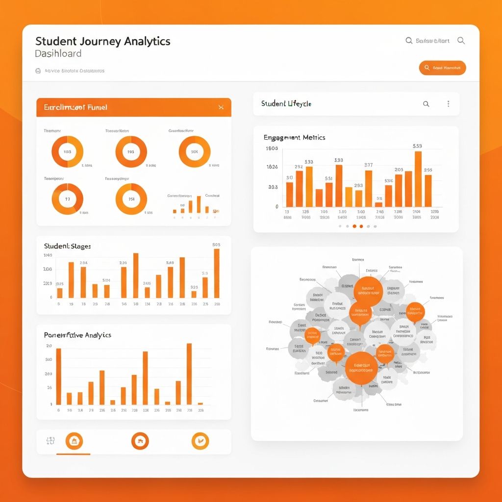Student journey analytics dashboard with lifecycle metrics and predictive insights